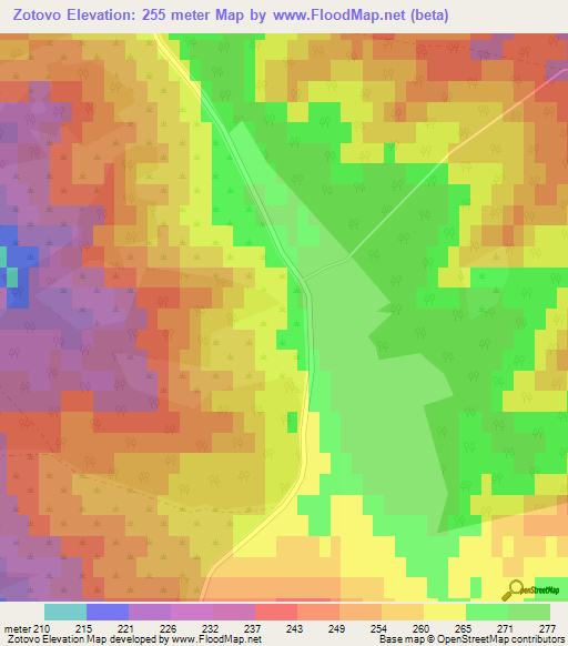 Zotovo,Russia Elevation Map