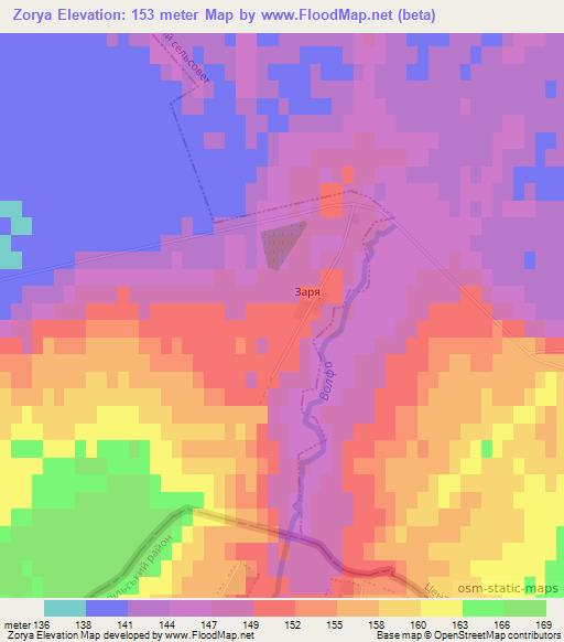 Zorya,Russia Elevation Map