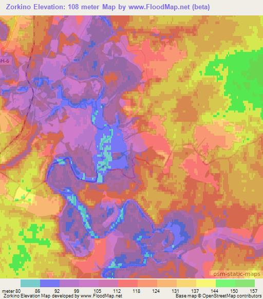 Zorkino,Russia Elevation Map