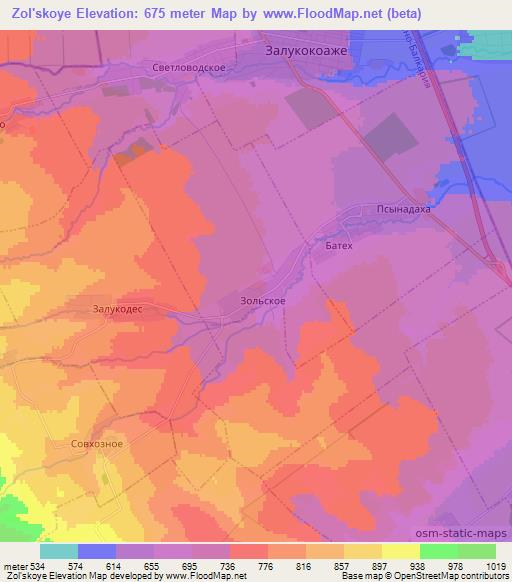 Zol'skoye,Russia Elevation Map