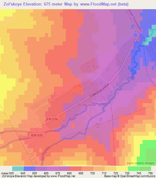 Zol'skoye,Russia Elevation Map