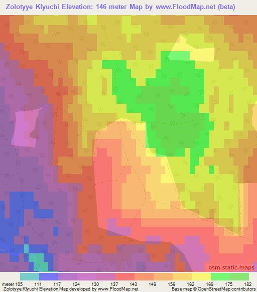 Zolotyye Klyuchi,Russia Elevation Map