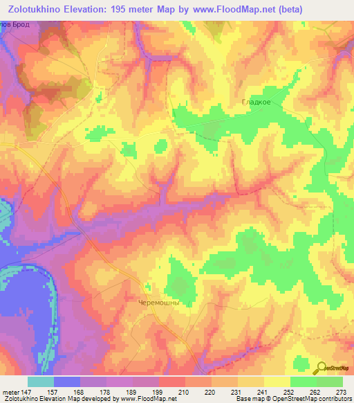 Zolotukhino,Russia Elevation Map