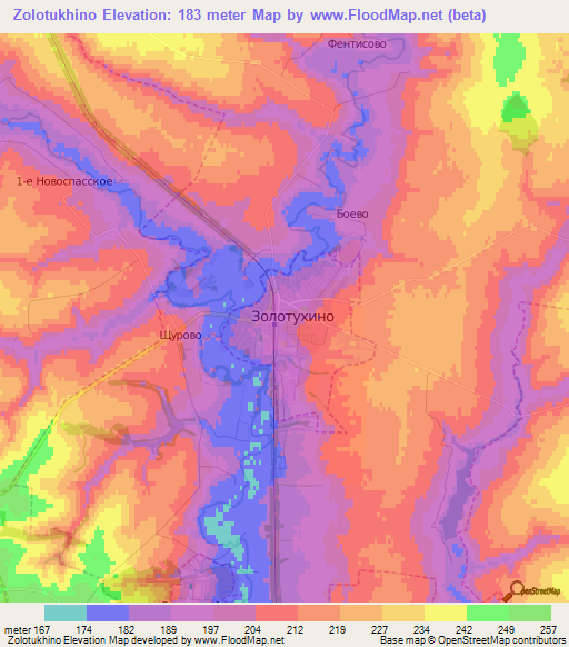 Zolotukhino,Russia Elevation Map