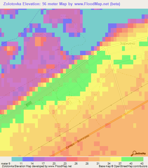 Zolotovka,Russia Elevation Map