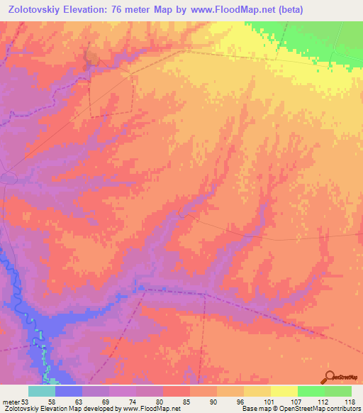 Zolotovskiy,Russia Elevation Map