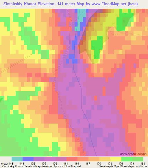 Zlotnitskiy Khutor,Russia Elevation Map