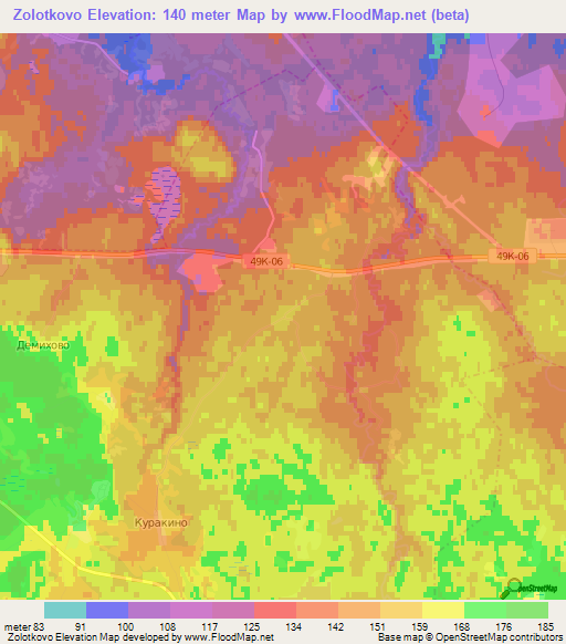 Zolotkovo,Russia Elevation Map