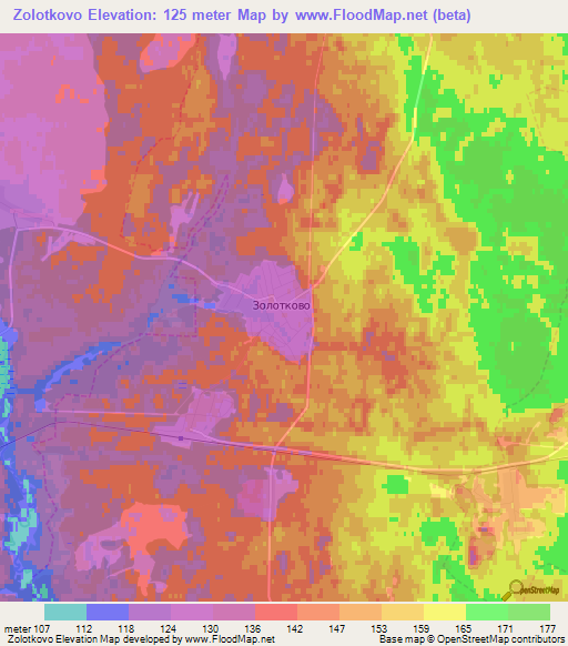 Zolotkovo,Russia Elevation Map