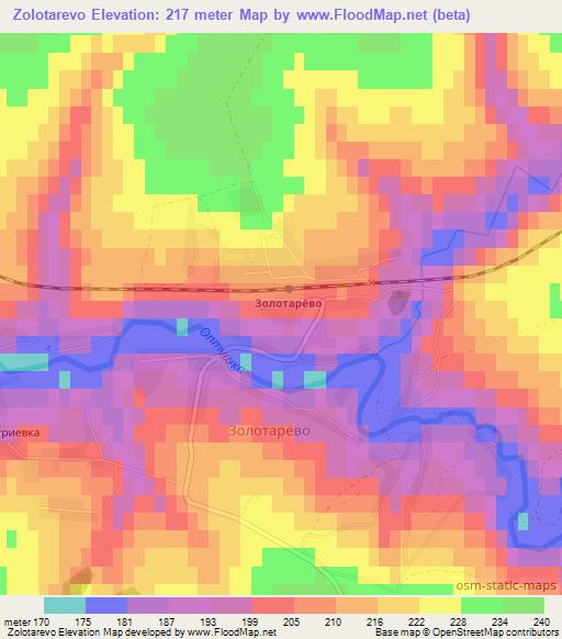 Zolotarevo,Russia Elevation Map