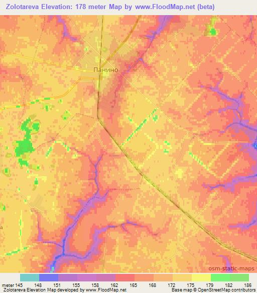 Zolotareva,Russia Elevation Map