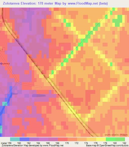 Zolotareva,Russia Elevation Map