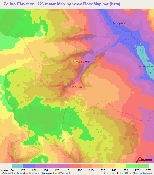 Zolino,Russia Elevation Map