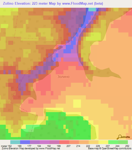 Zolino,Russia Elevation Map