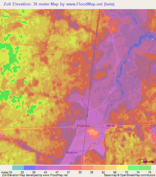 Zoli,Russia Elevation Map