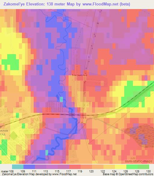 Zakomel'ye,Russia Elevation Map