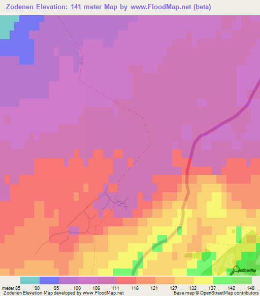 Zodenen,Russia Elevation Map