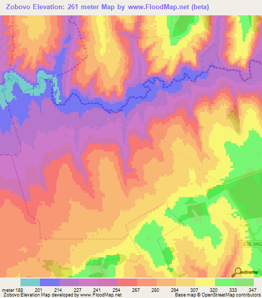 Zobovo,Russia Elevation Map