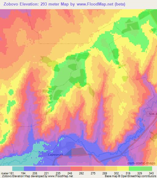 Zobovo,Russia Elevation Map