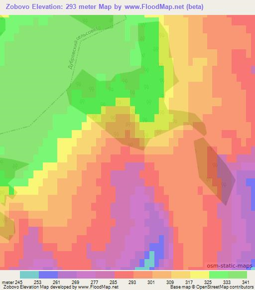 Zobovo,Russia Elevation Map