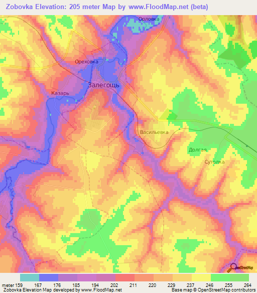 Zobovka,Russia Elevation Map