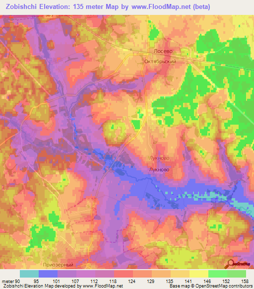 Zobishchi,Russia Elevation Map