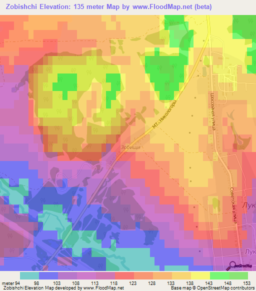 Zobishchi,Russia Elevation Map