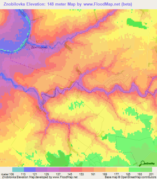 Znobilovka,Russia Elevation Map