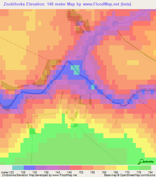 Znobilovka,Russia Elevation Map