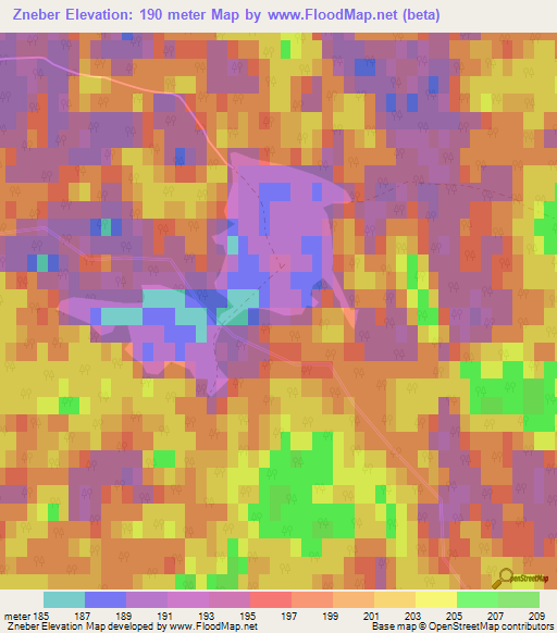 Zneber,Russia Elevation Map