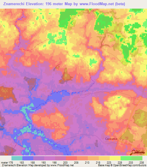 Znamerechi,Russia Elevation Map