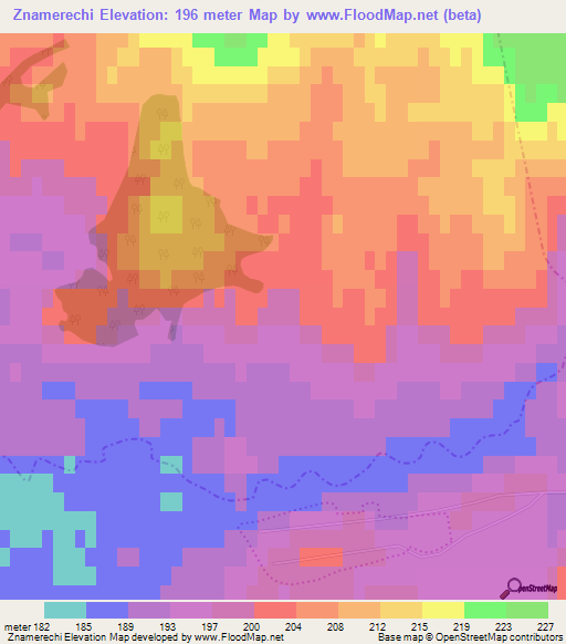 Znamerechi,Russia Elevation Map