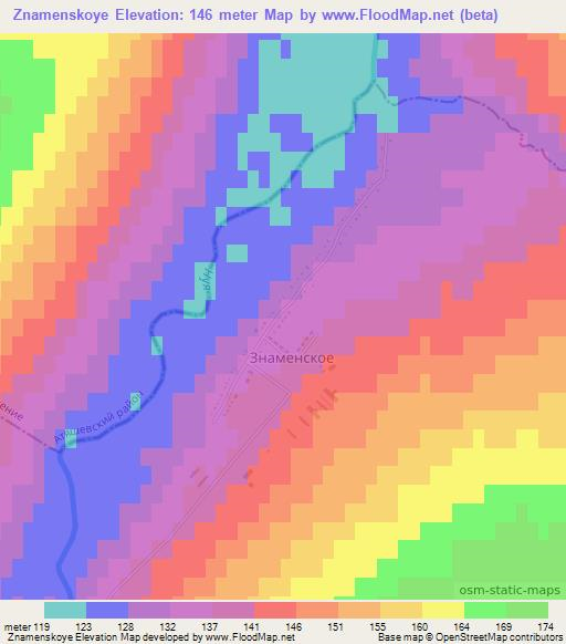 Znamenskoye,Russia Elevation Map