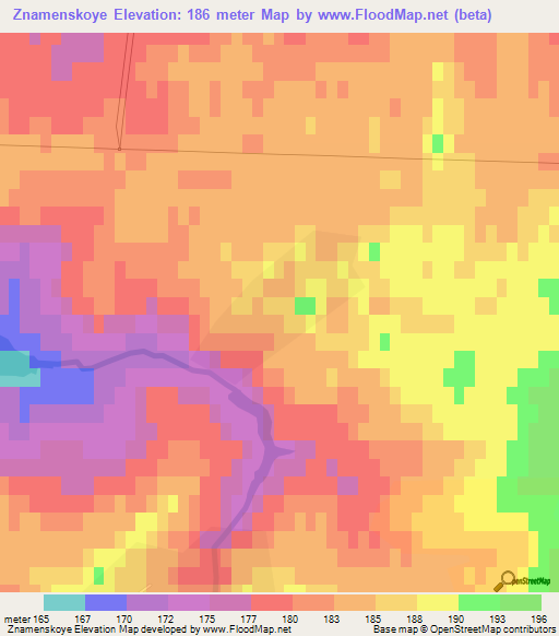 Znamenskoye,Russia Elevation Map