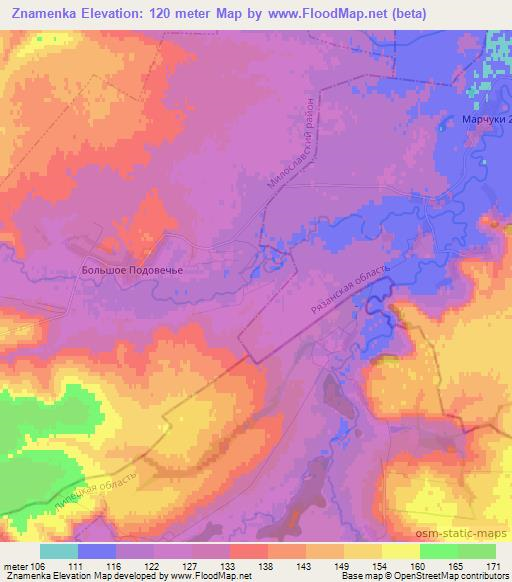 Znamenka,Russia Elevation Map