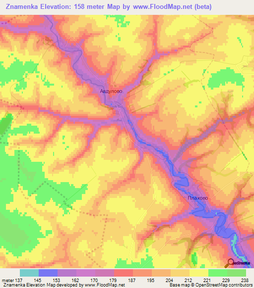 Znamenka,Russia Elevation Map