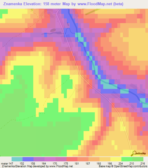 Znamenka,Russia Elevation Map