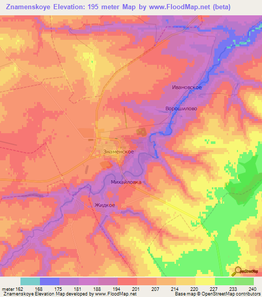 Znamenskoye,Russia Elevation Map