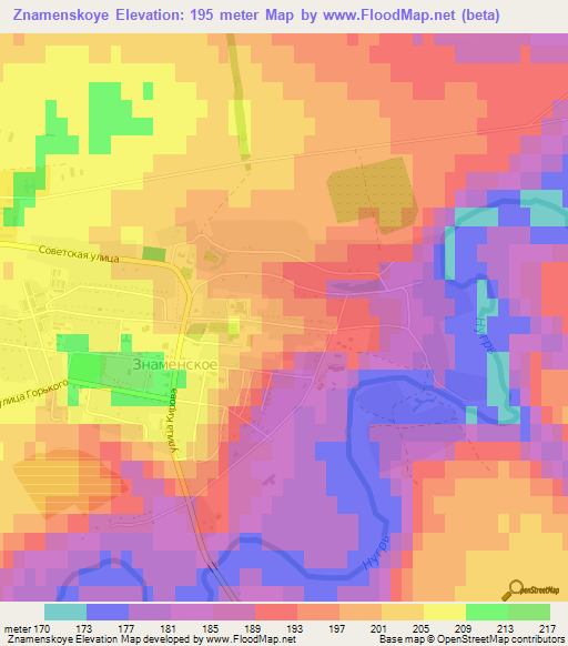 Znamenskoye,Russia Elevation Map