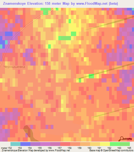 Znamenskoye,Russia Elevation Map