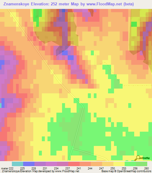 Znamenskoye,Russia Elevation Map