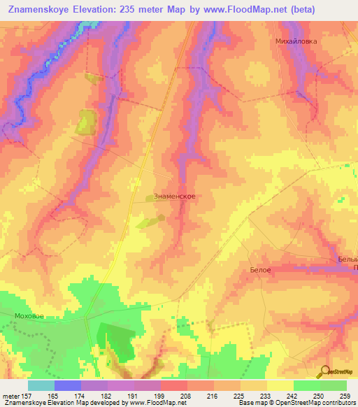 Znamenskoye,Russia Elevation Map