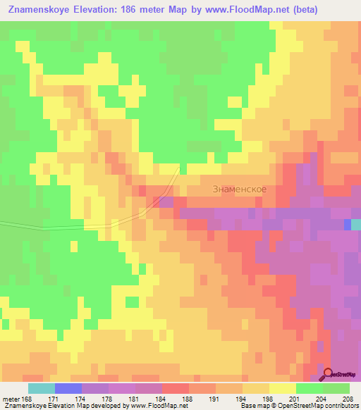 Znamenskoye,Russia Elevation Map