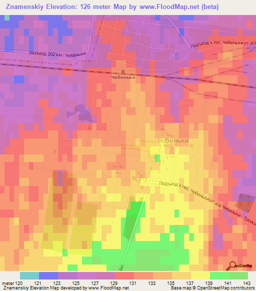 Znamenskiy,Russia Elevation Map