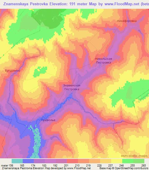 Znamenskaya Pestrovka,Russia Elevation Map