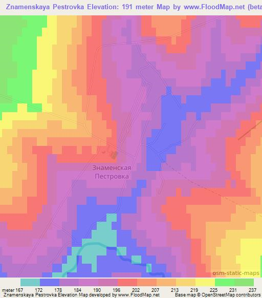 Znamenskaya Pestrovka,Russia Elevation Map