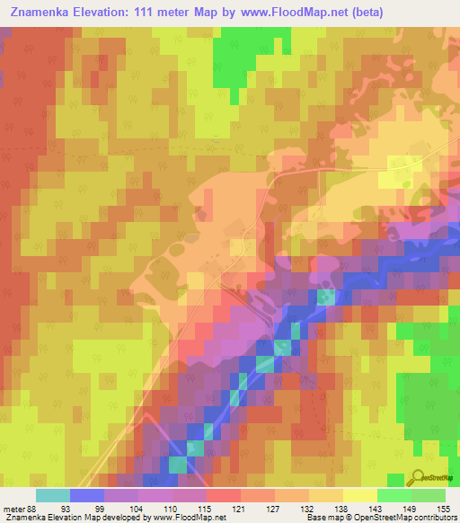 Znamenka,Russia Elevation Map