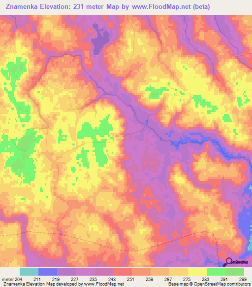 Znamenka,Russia Elevation Map