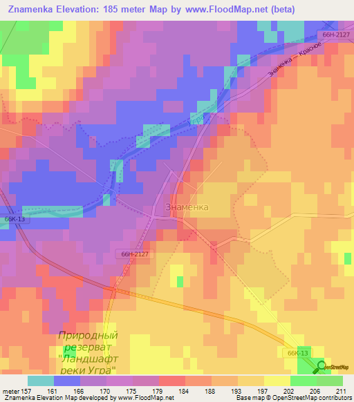 Znamenka,Russia Elevation Map