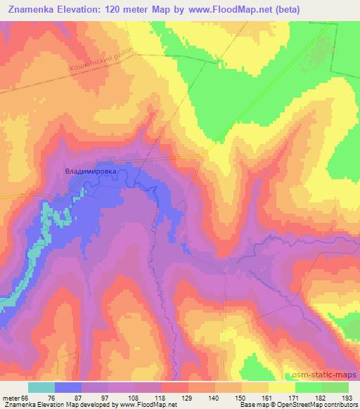 Znamenka,Russia Elevation Map